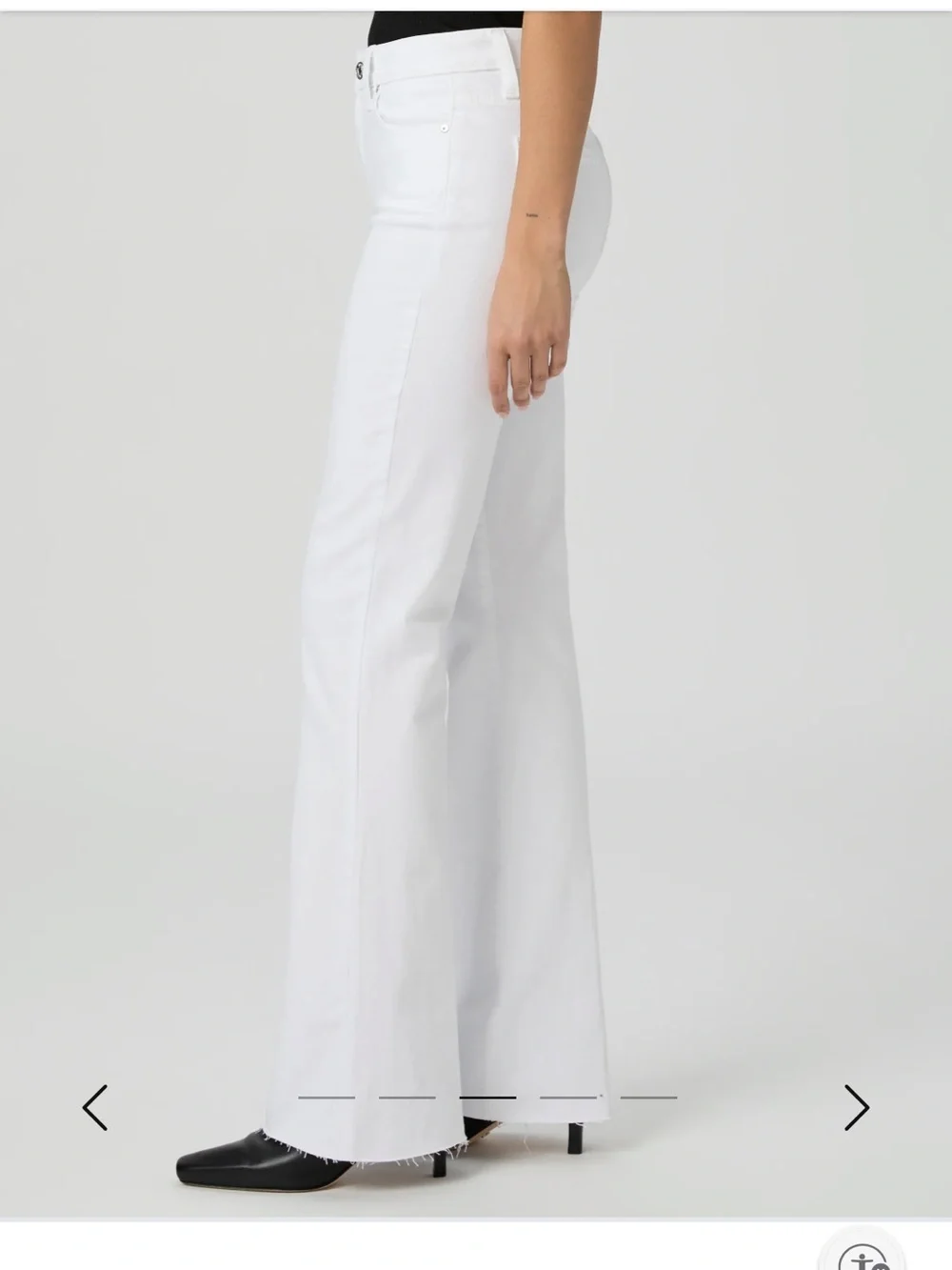 Paige High Rise Laurel Canyon Bootcut Crisp White Jeans Waist 28 - Picture 14 of 14